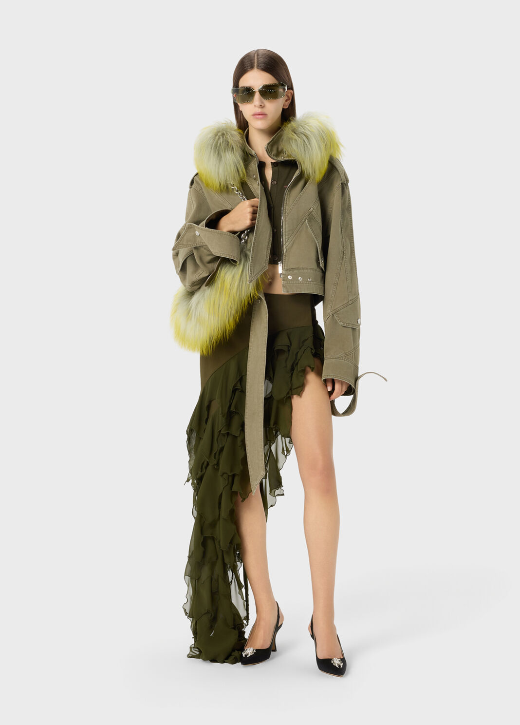 Cotton bull jacket with fur  Blumarine - large image number 3