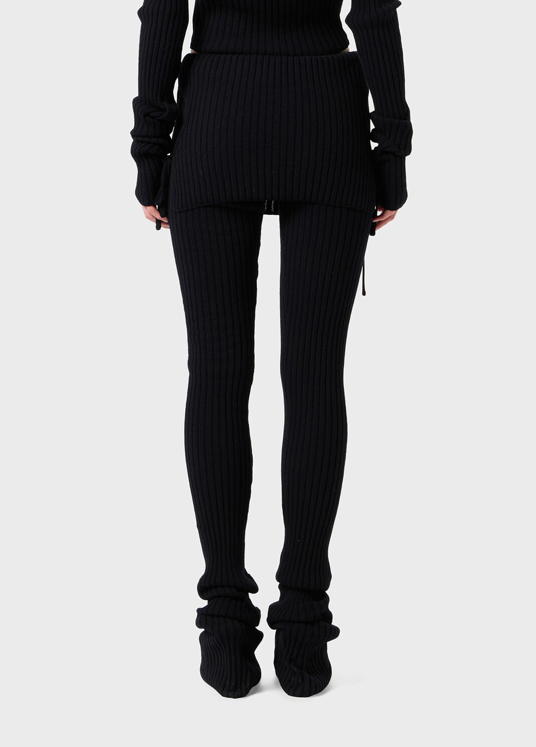 Knit leggings with cut-outs and laces  Blumarine - large image number 1