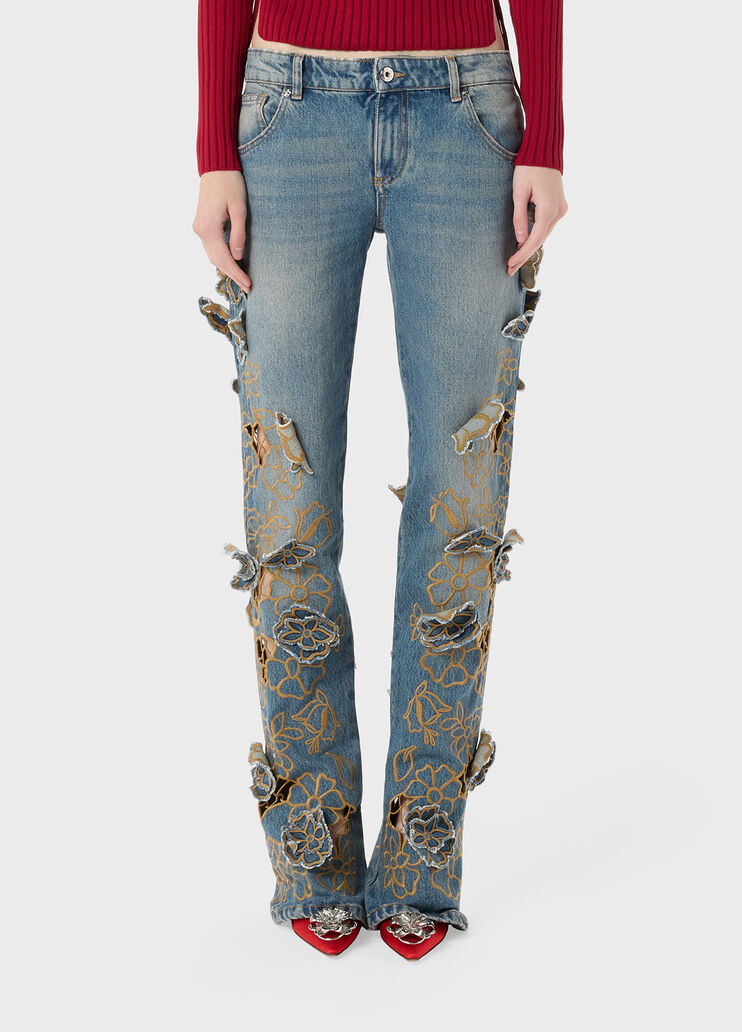 Straight leg jeans with embroidery  Blumarine - medium