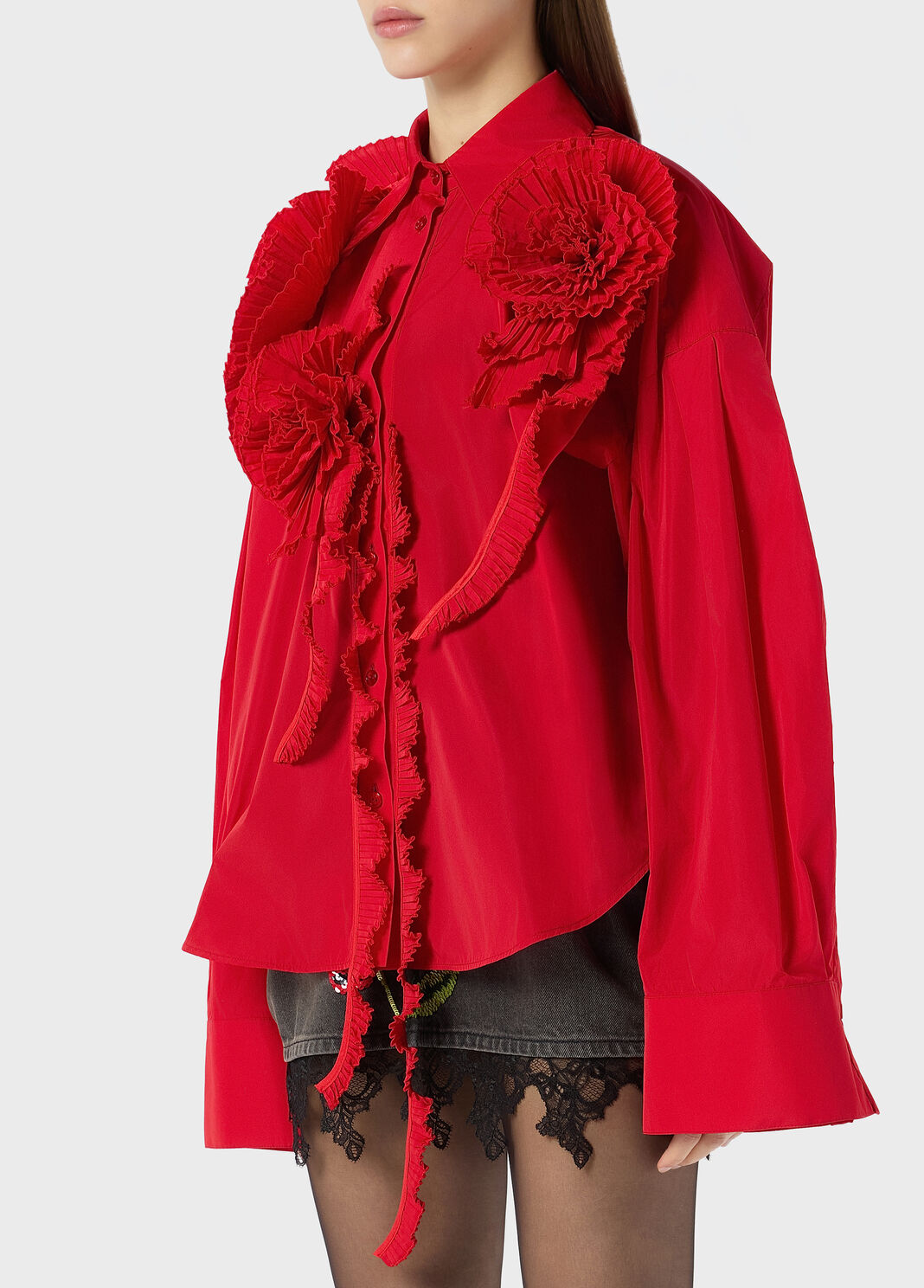 Taffeta shirt with 3D roses  Blumarine - large image number 2