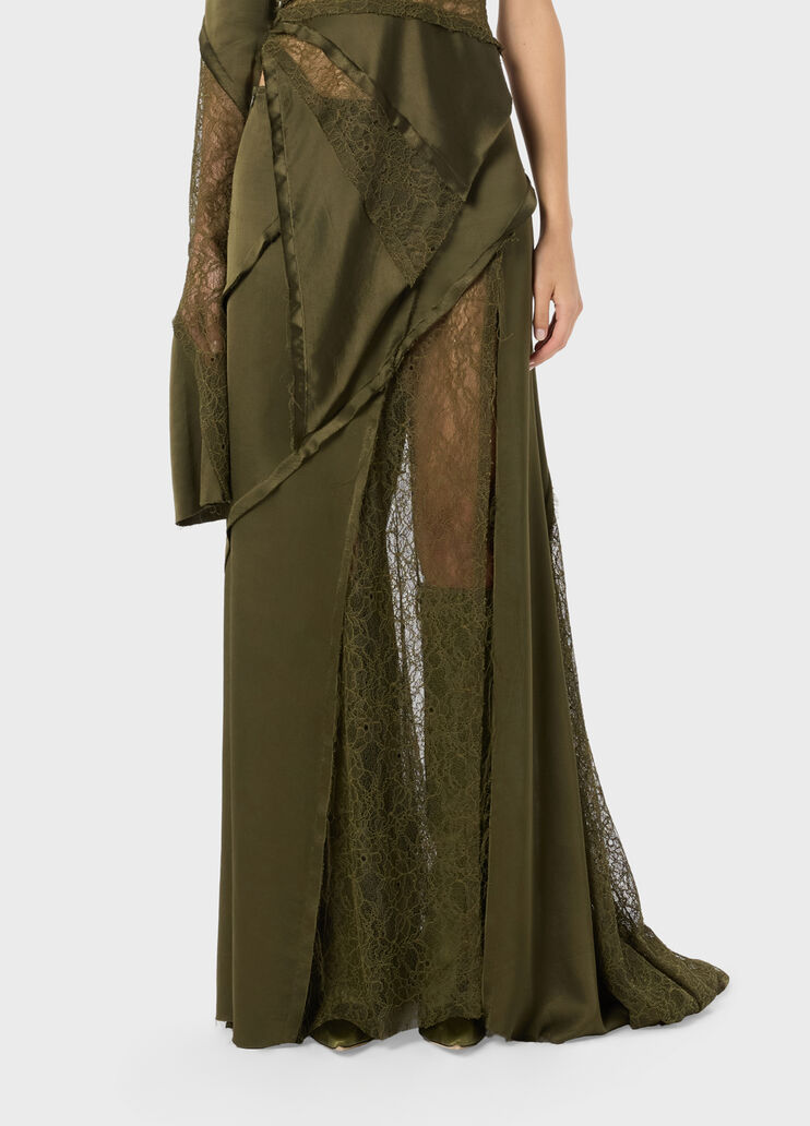 Long skirt in satin and Chantilly lace  Blumarine - medium
