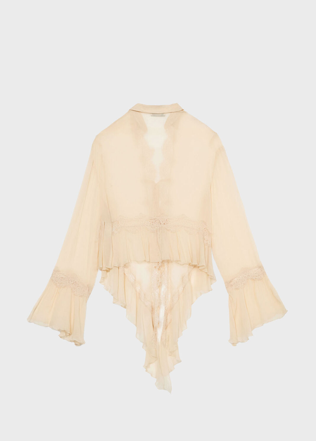 Crepe de chine and lace asymmetrical shirt  Blumarine - large image number 5