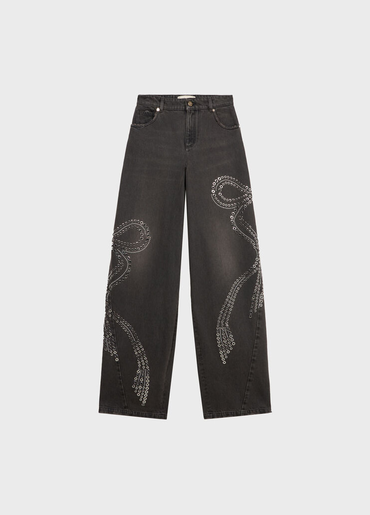 Baggy jeans with stud and eyelet embellishment  Blumarine - medium