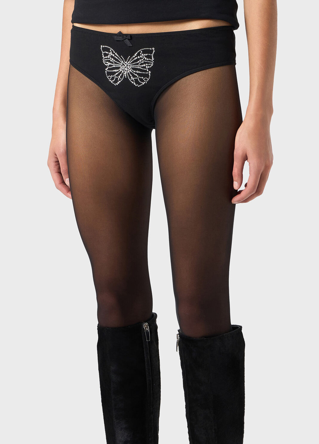 Culotte en jersey extensible avec perles brod&eacute;es  Blumarine - large image number 2