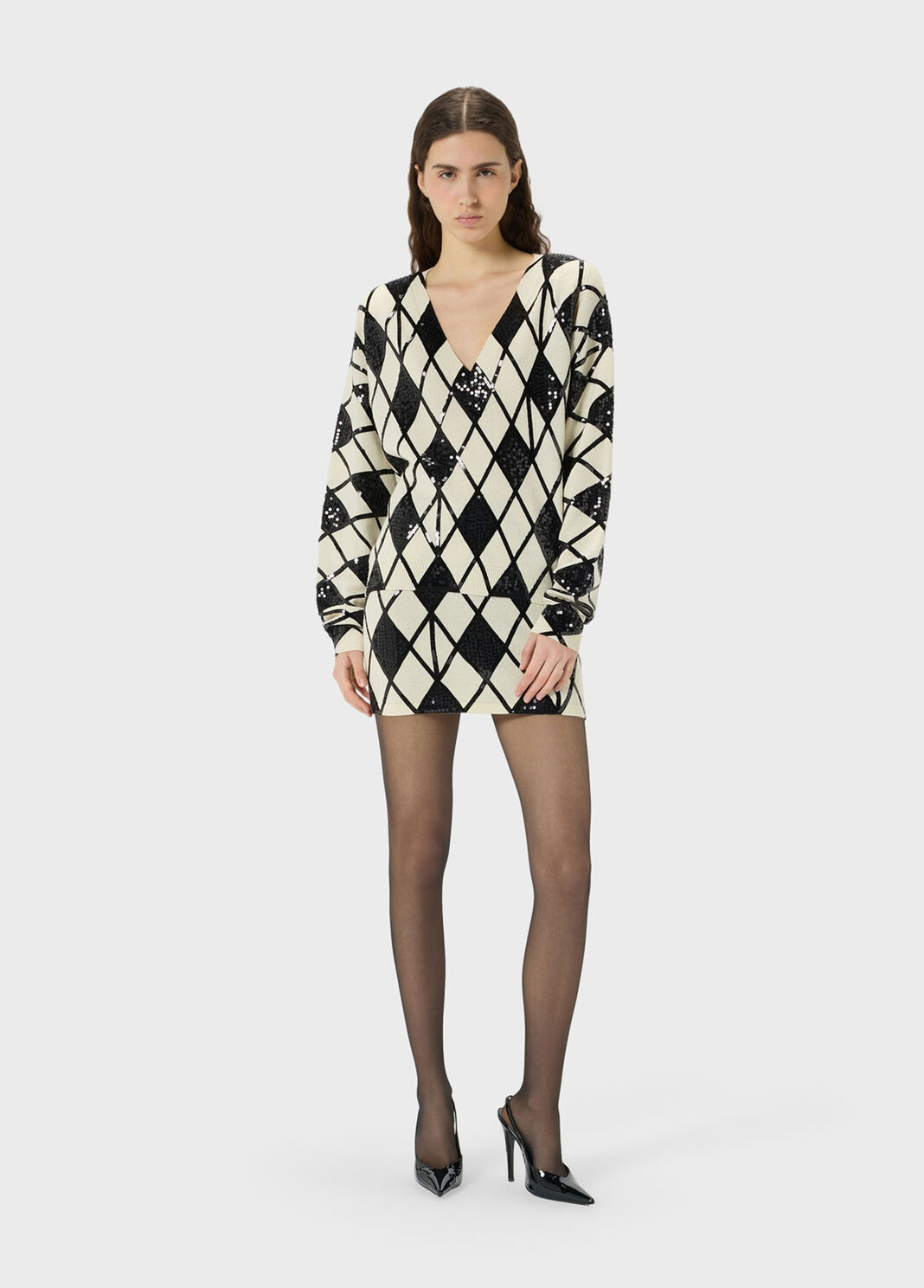 Diamond-knit wool and cashmere jumper with sequins  Blumarine - large image number 3