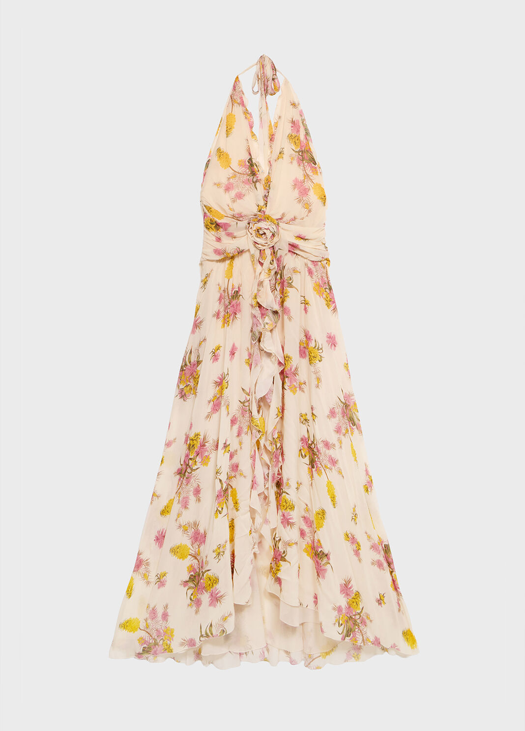 Long georgette dress with rose print  Blumarine - large image number 4