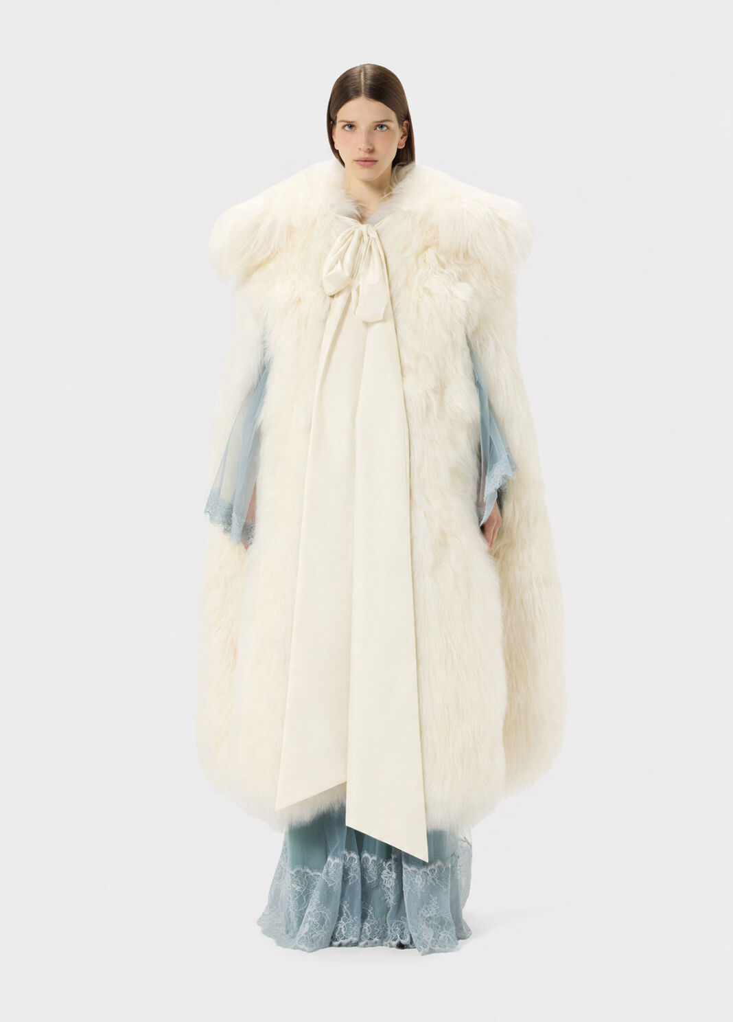 Fur cape with satin bow  Blumarine - large image number 0