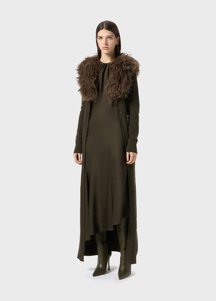 Cardigan lungo con collo in pelliccia  Blumarine - large image number 3