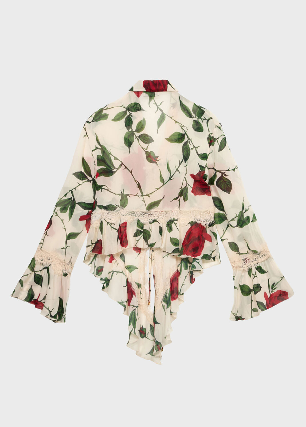 Georgette and lace asymmetrical shirt  Blumarine - large image number 5