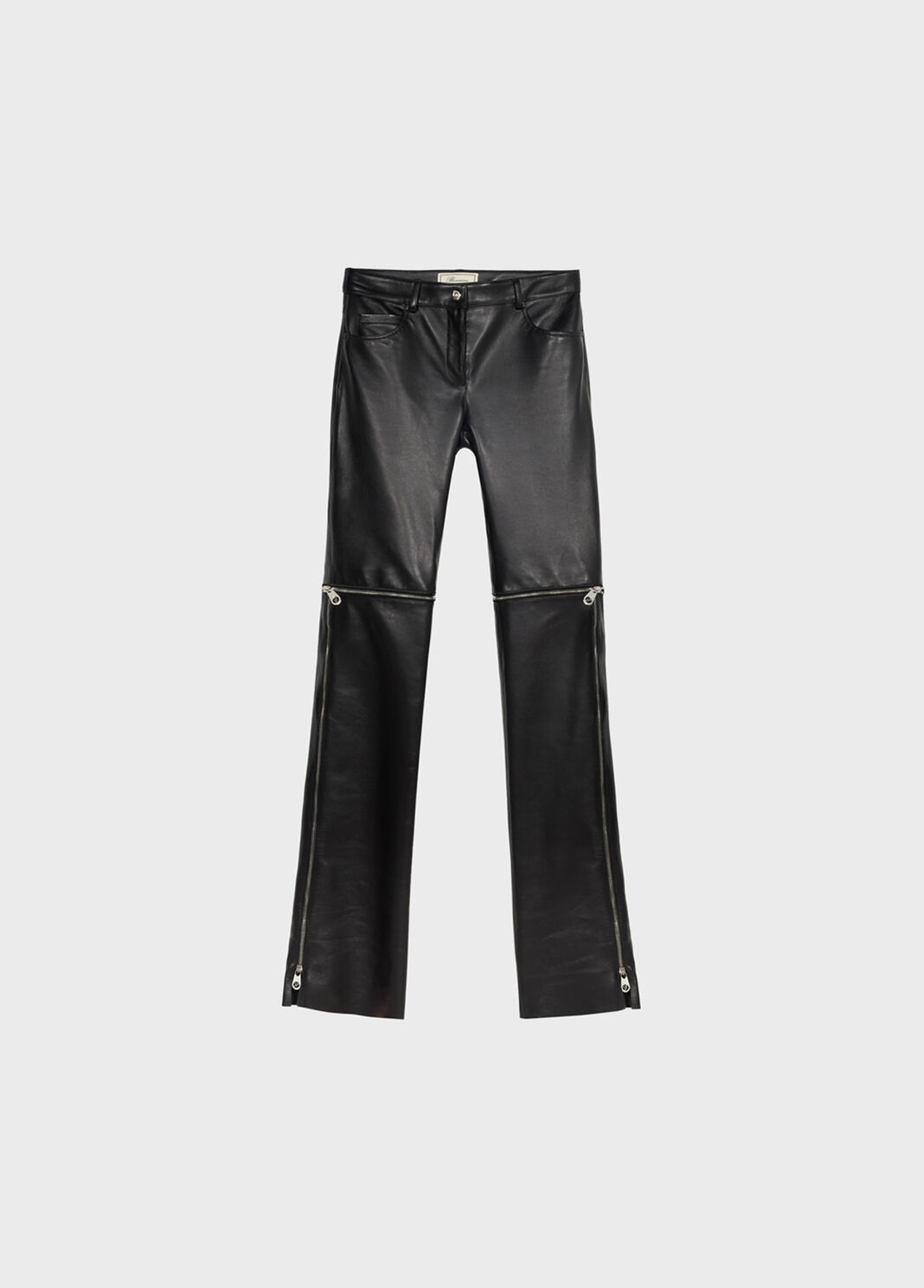 Plong&eacute; leather pants with zipper and lace  Blumarine - large image number 4