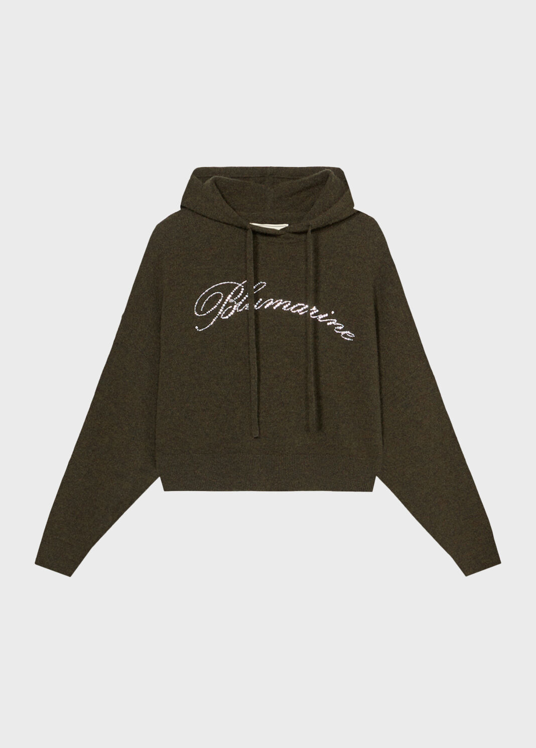 Wool hooded sweater with rhinestone logo  Blumarine - large image number 4