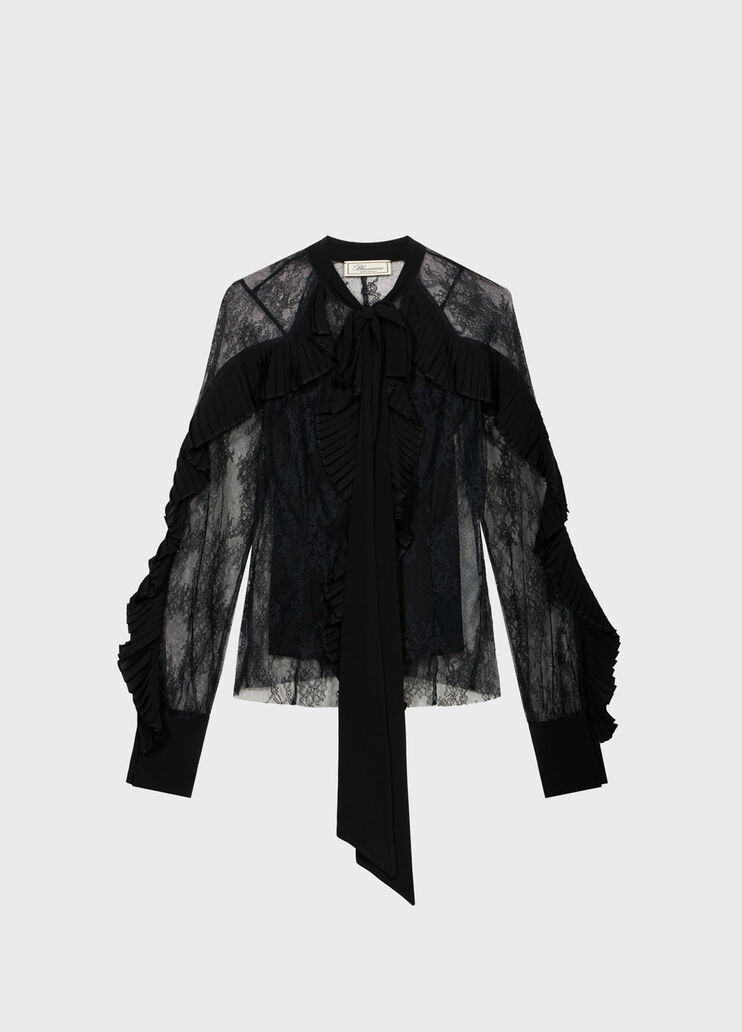 Lace shirt with pleated flounce  Blumarine - medium