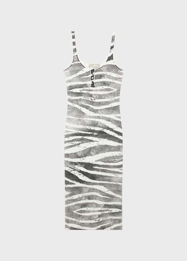 Zebra-print ribbed midi dress  Blumarine - medium