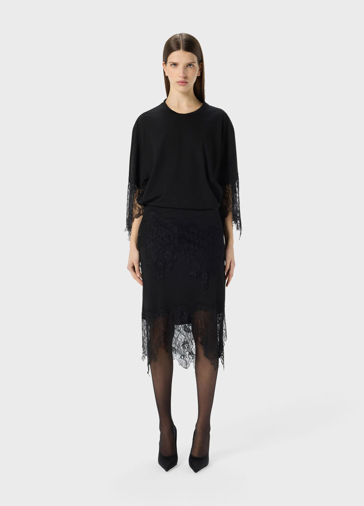 Jersey dress with Chantilly lace ruffles  Blumarine - medium