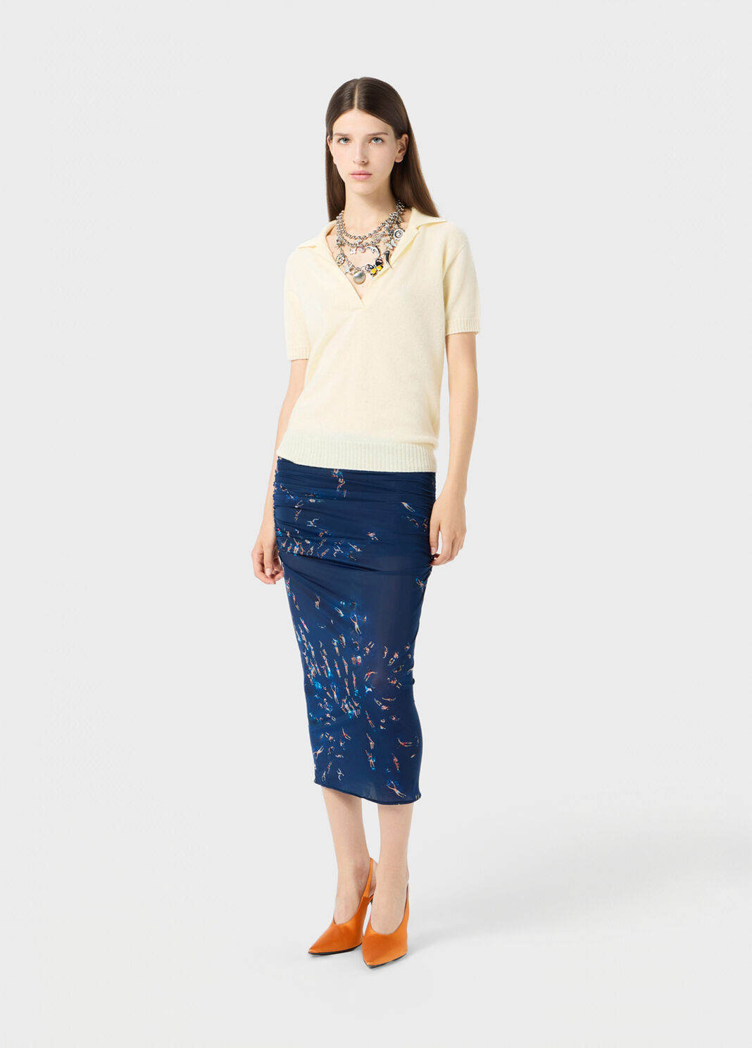 Second-skin printed jersey midi skirt  Blumarine - large image number 3