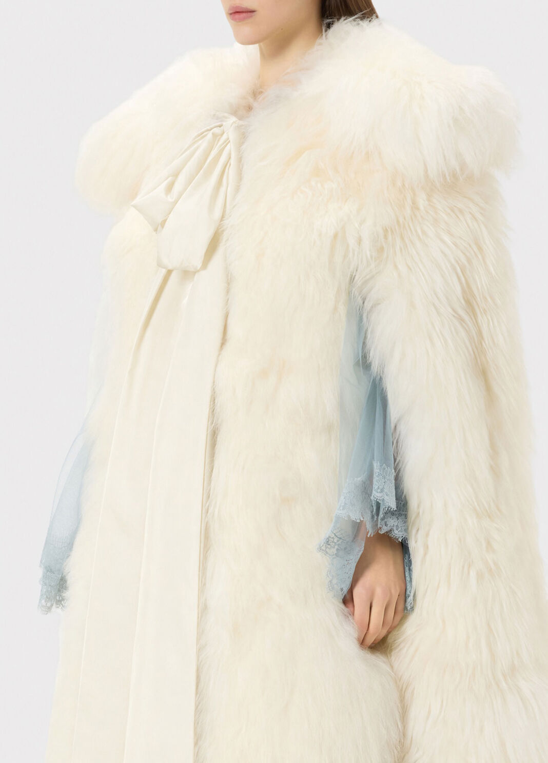 Fur cape with satin bow  Blumarine - large image number 2
