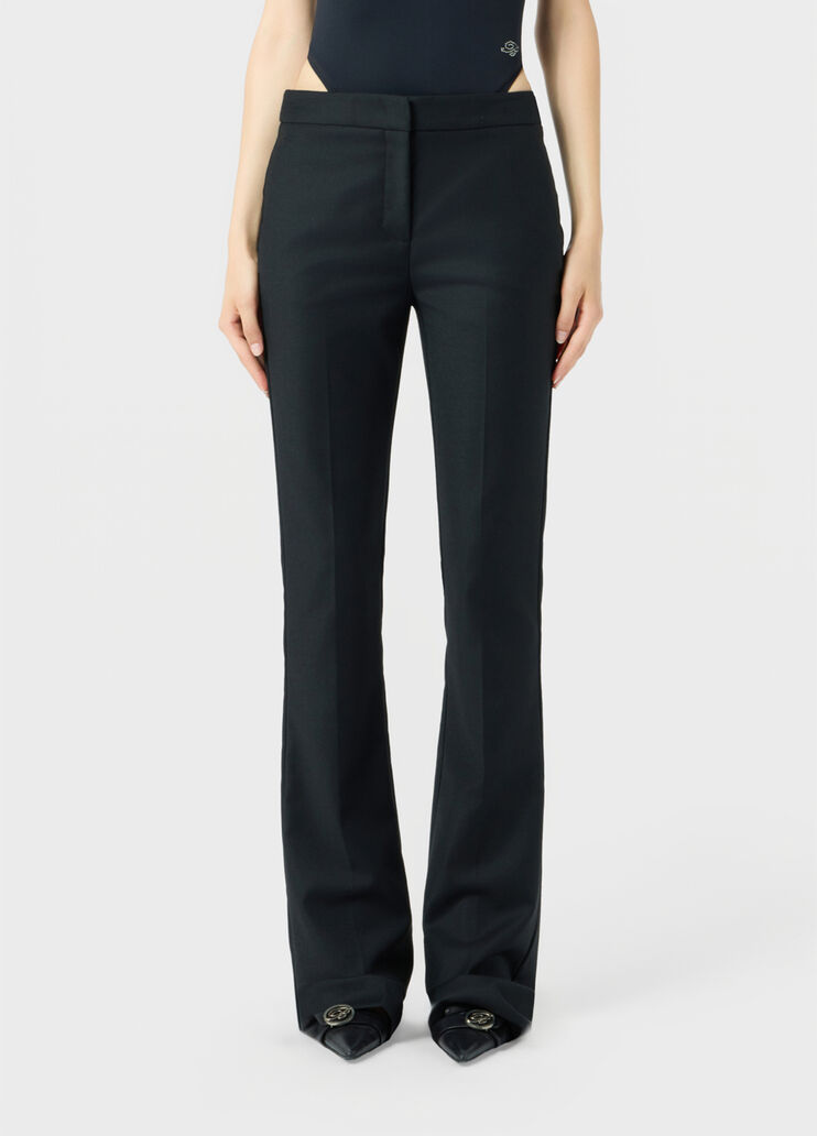 Diagonal-weave wool pipe trousers  Blumarine - medium
