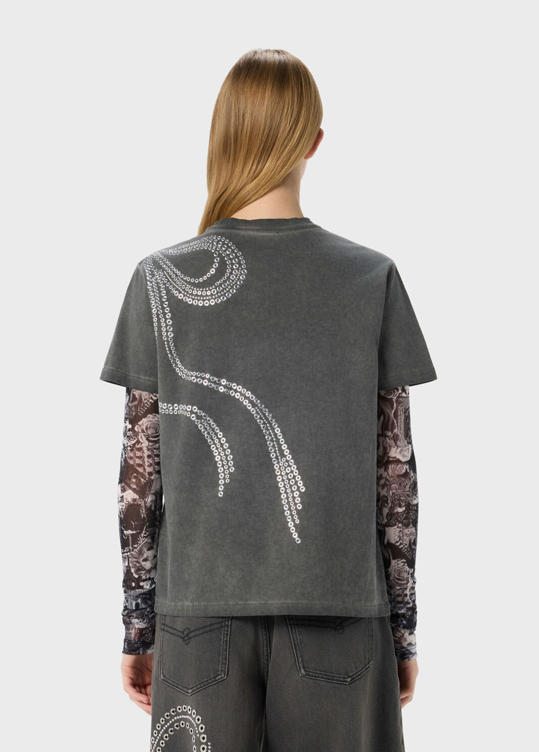 T-shirt in jersey con borchie e occhielli  Blumarine - large image number 1