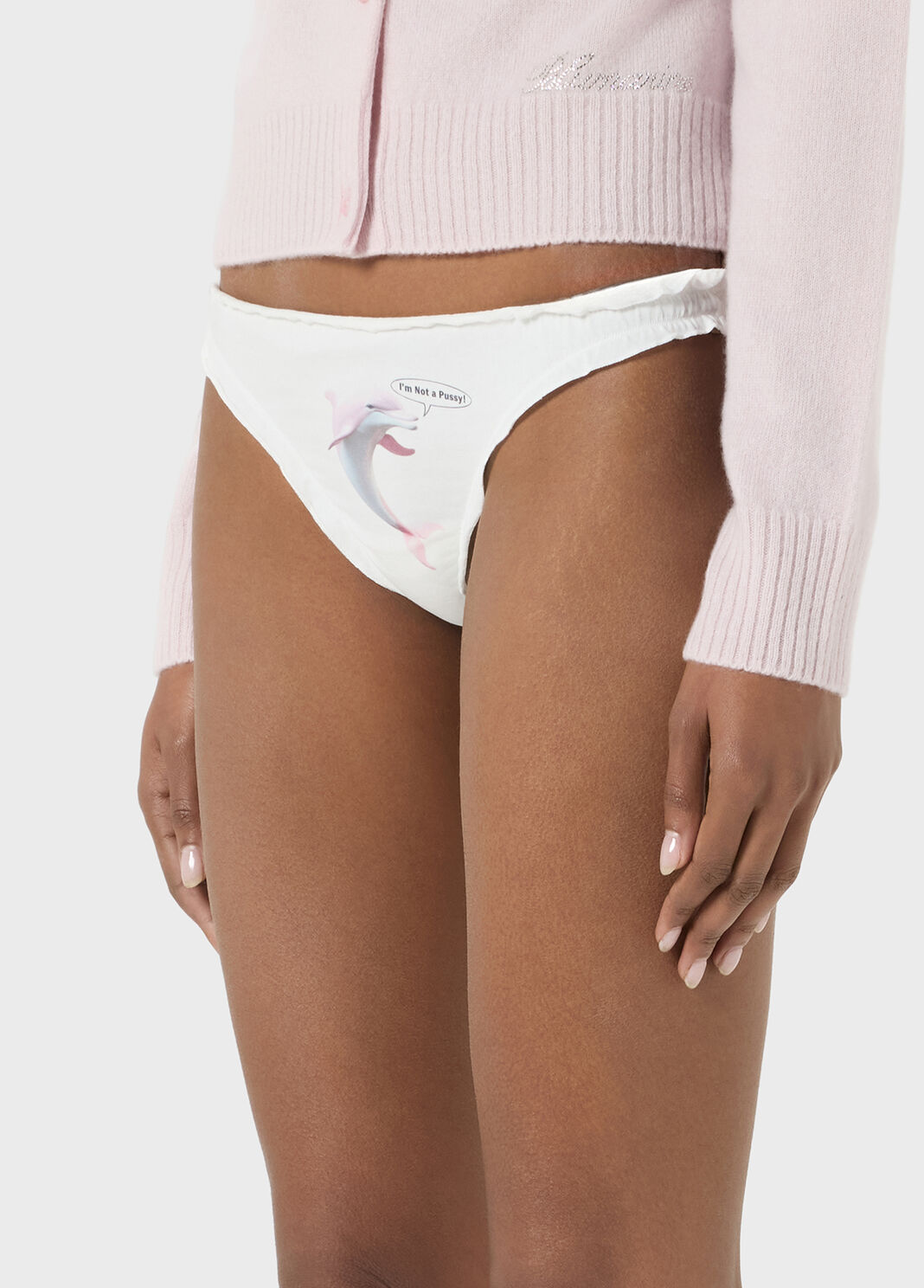 Jersey briefs with dolphin print and ruffles  Blumarine - large image number 2