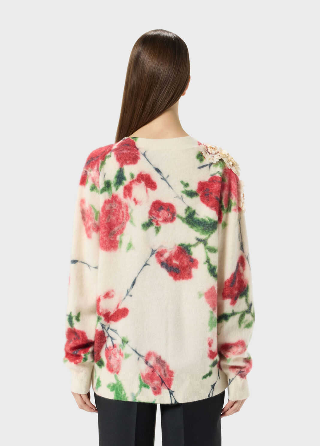 Cardigan aus Wolle und Kaschmir mit 3D-Blumenprint  Blumarine - large image number 1