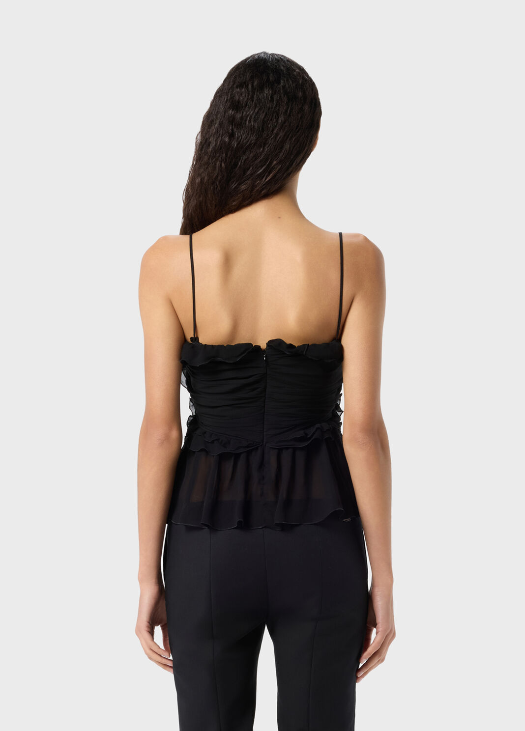 Georgette top with ruffles and flounces  Blumarine - large image number 1