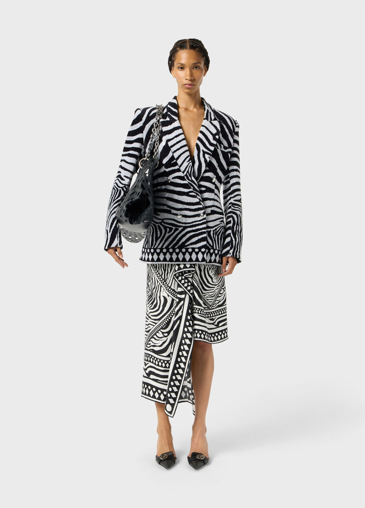 Gonna-pareo asimmetrica in twill a stampa foulard  Blumarine - large image number 3