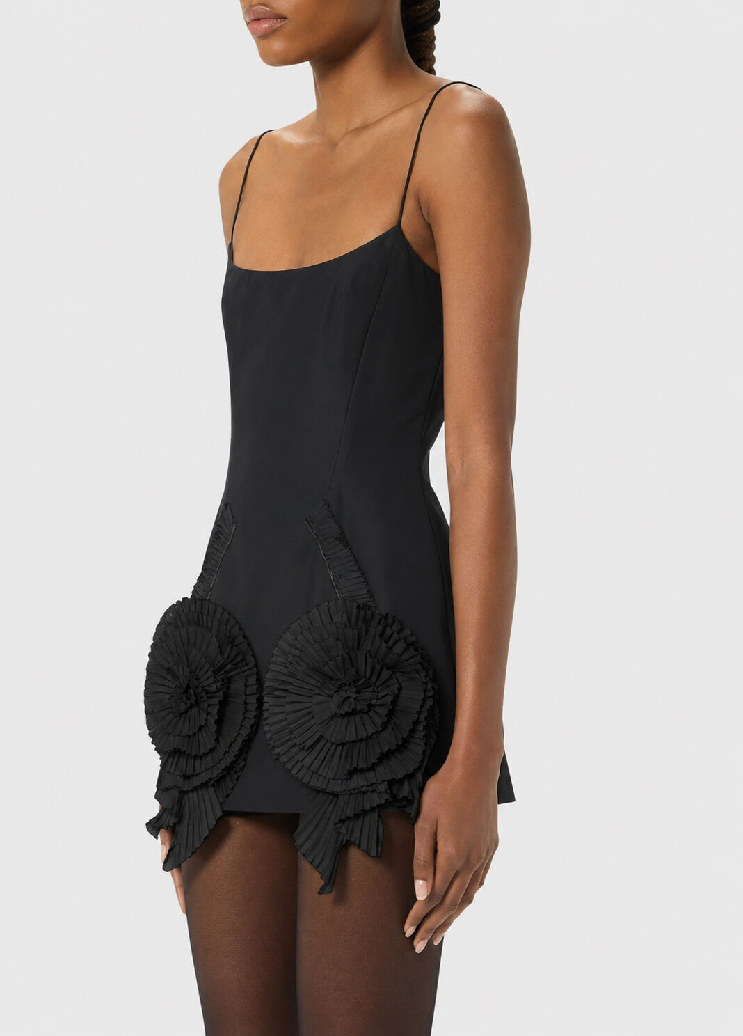 Short taffeta dress with pleated roses  Blumarine - large image number 2