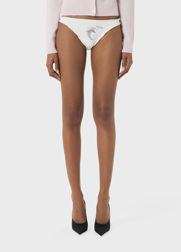 Jersey briefs with dolphin print and ruffles  Blumarine - medium