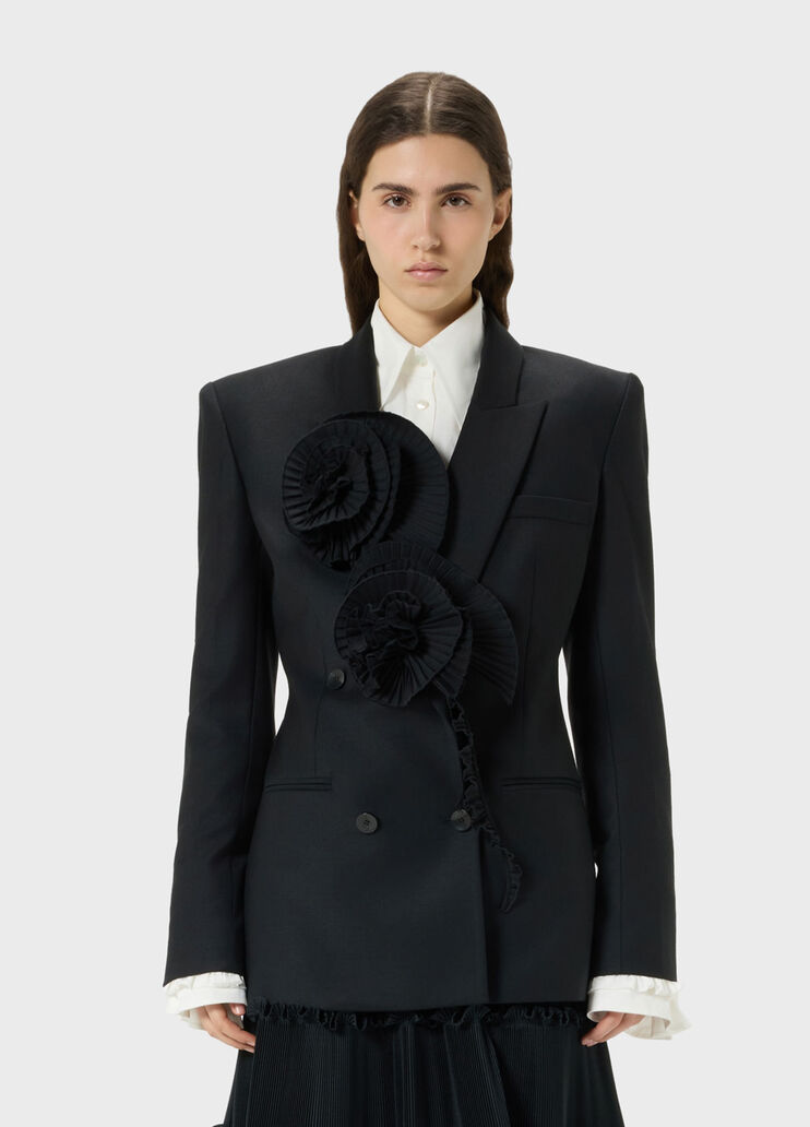 Giacca tailored con rose pliss&eacute; 3D  Blumarine - medium