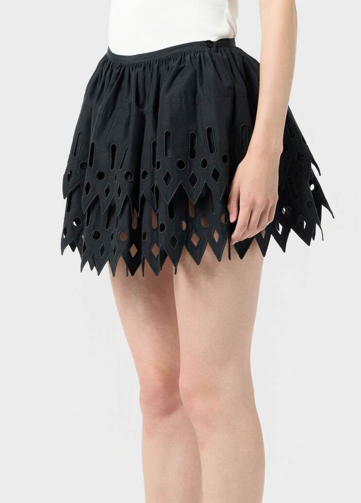 Short taffeta skirt with ruffle and embroidery  Blumarine - large image number 2