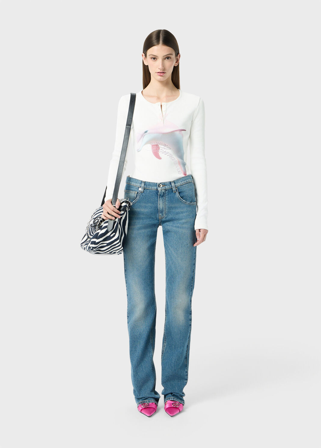 Straight-leg jeans with logo  Blumarine - large image number 3
