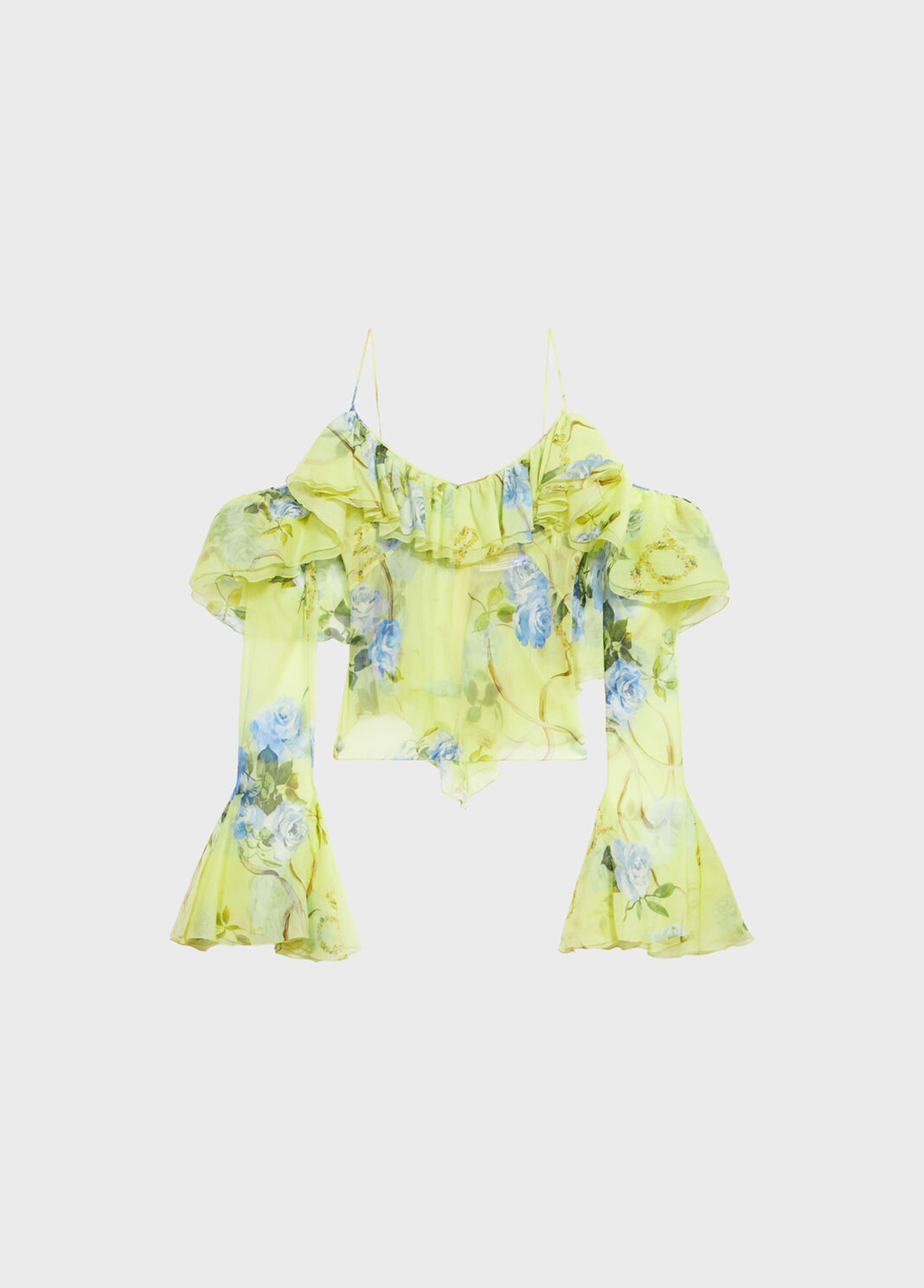 Printed silk creponne blouse with ruffles  Blumarine - large image number 4