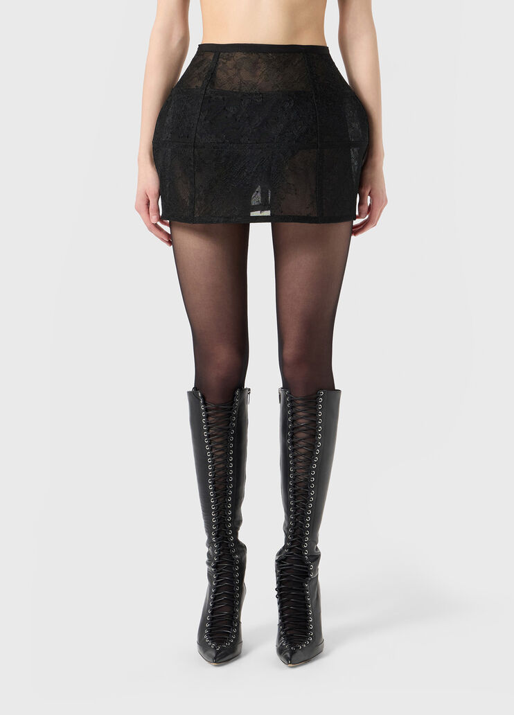 Cinch waist skirt in crinoline and lace  Blumarine - large image number 0