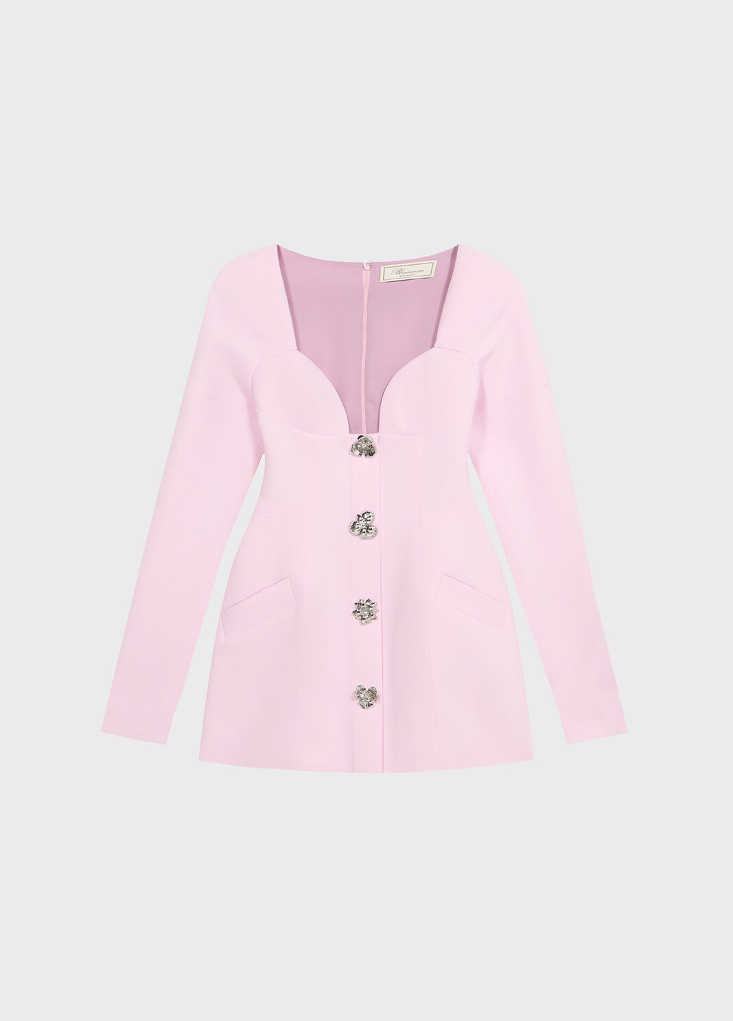 Robe courte en cr&ecirc;pe avec boutons bijoux  Blumarine - large image number 4