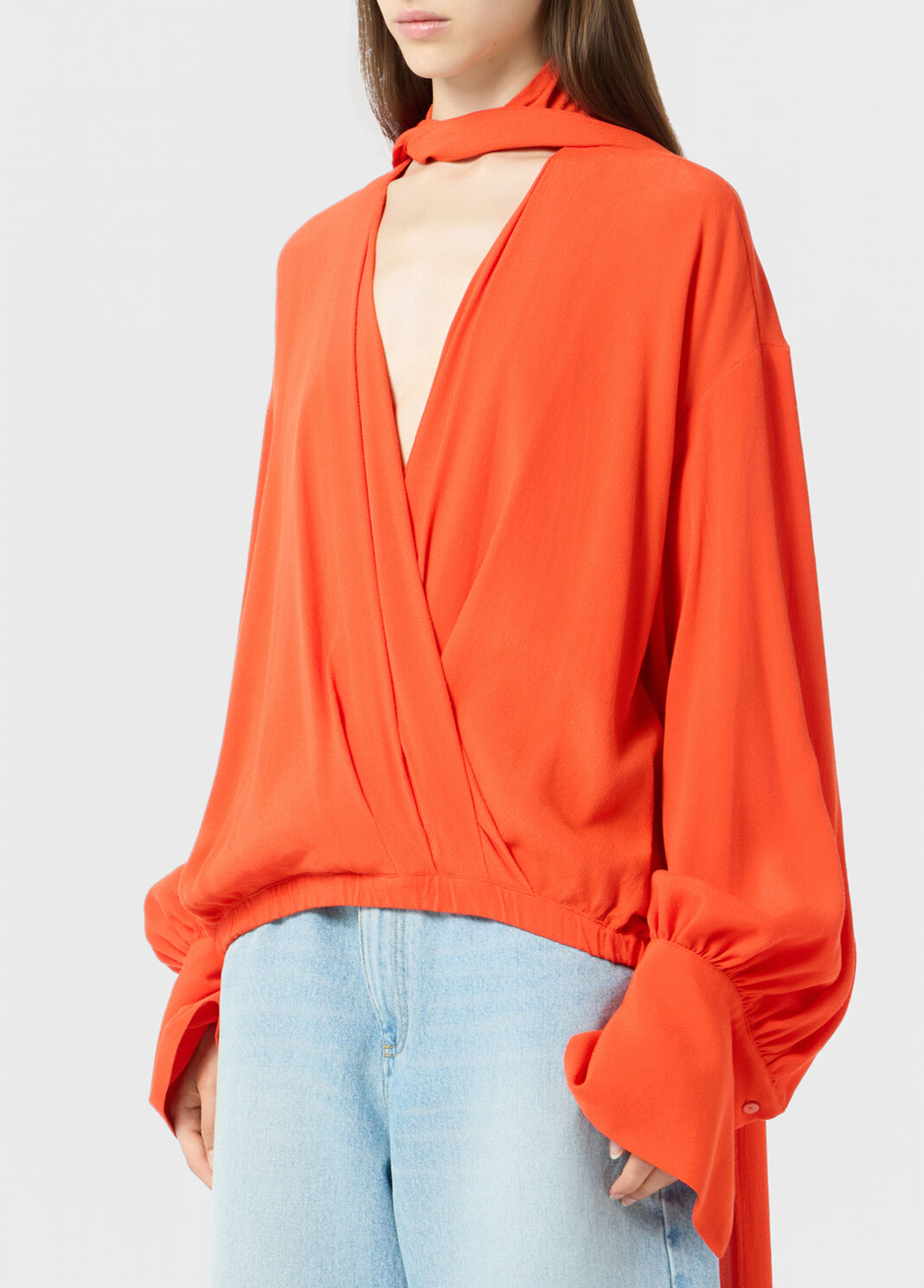 Marocaine wrap blouse with pussy-bow  Blumarine - large image number 2