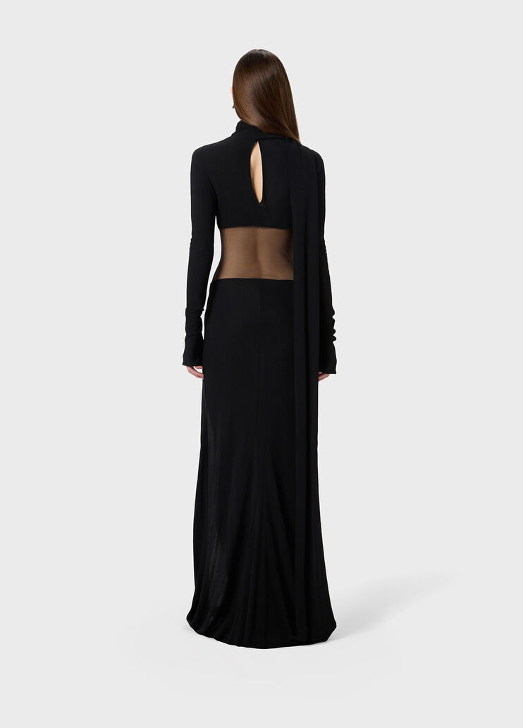 Long jersey dress with tulle insert  Blumarine - large image number 1