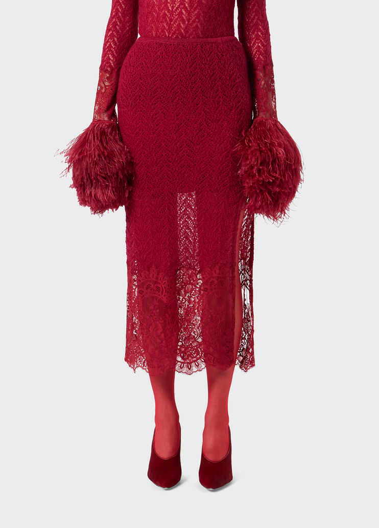 Gonna midi in maglia con pizzo  Blumarine - medium Gonna midi in maglia con pizzo  Blumarine - medium