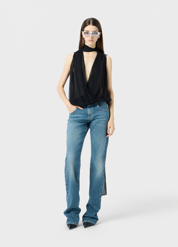 Georgette wrap top with pussy-bow  Blumarine - large image number 3