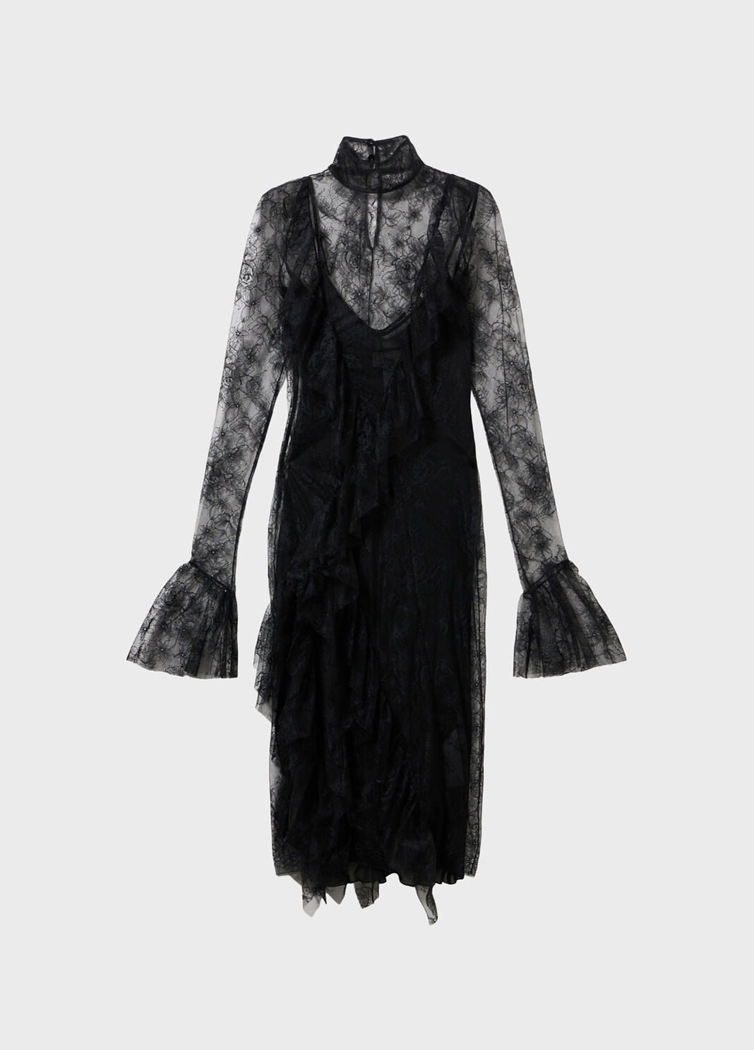 Chantilly lace midi dress with flounces  Blumarine - large image number 4