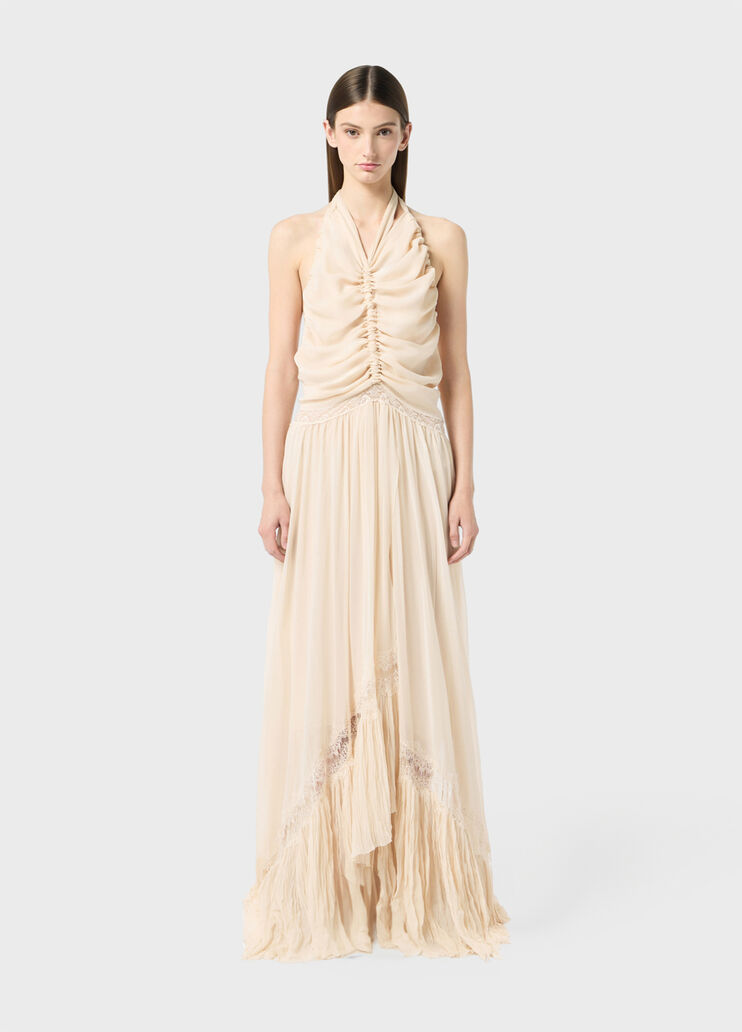 Long georgette dress with gathered detailing  Blumarine - medium