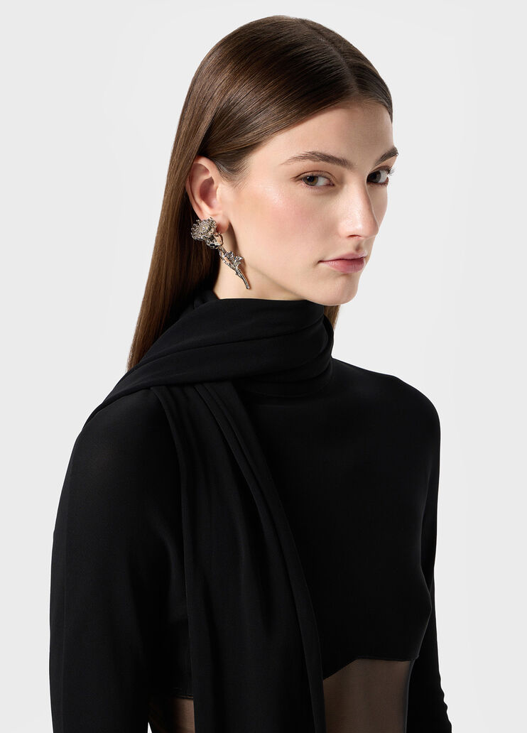 Metal flower and rhinestone earrings  Blumarine - medium Metal flower and rhinestone earrings  Blumarine - medium