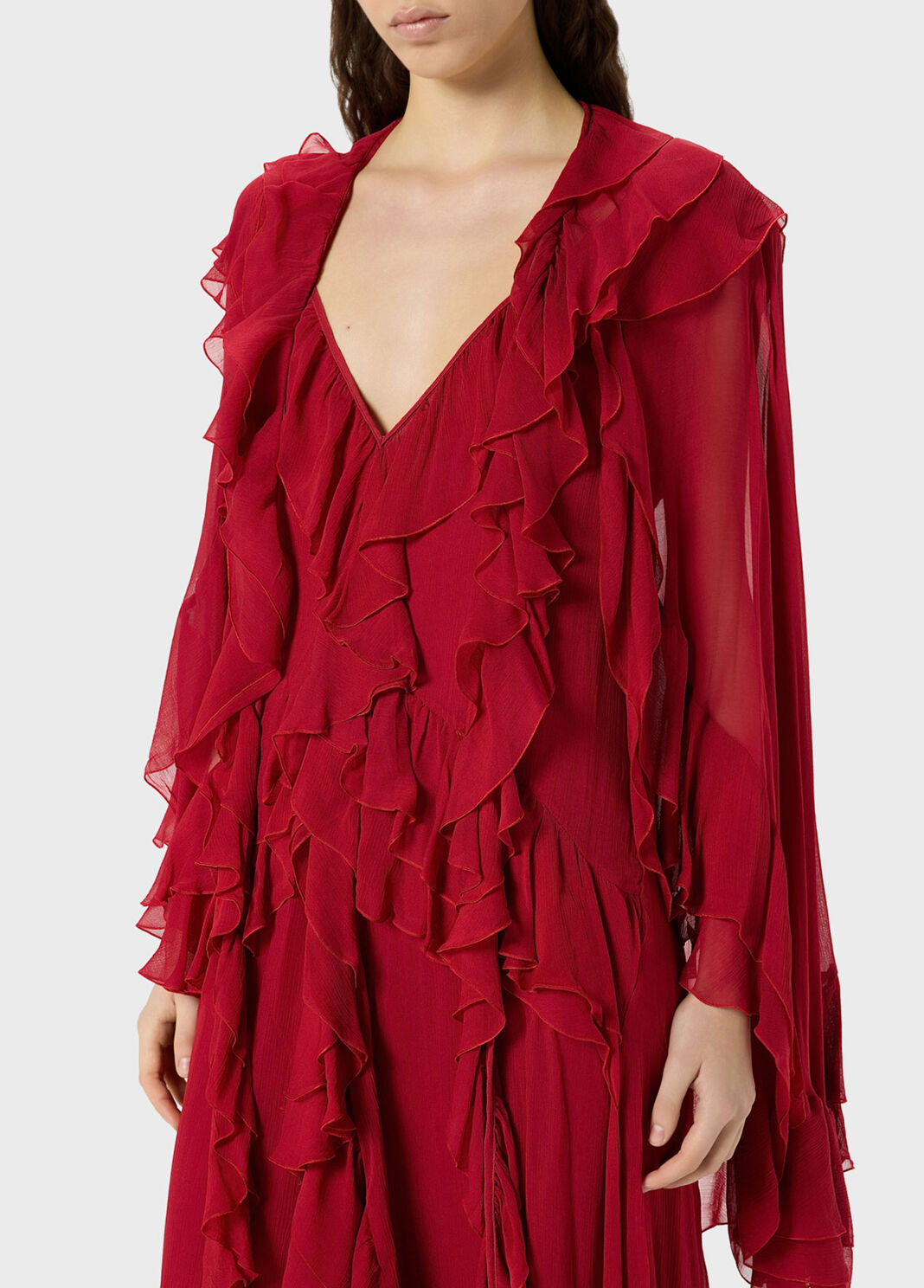 Long crepon dress with flounce  Blumarine - large image number 2