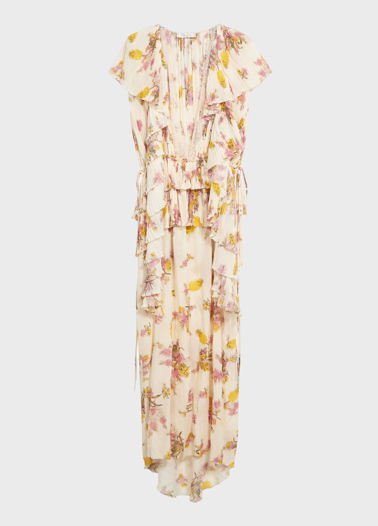 Long pleated georgette dress with print  Blumarine - medium