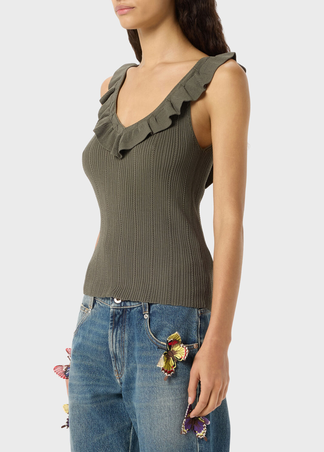 Ribbed Top with Ruffles  Blumarine - large image number 2