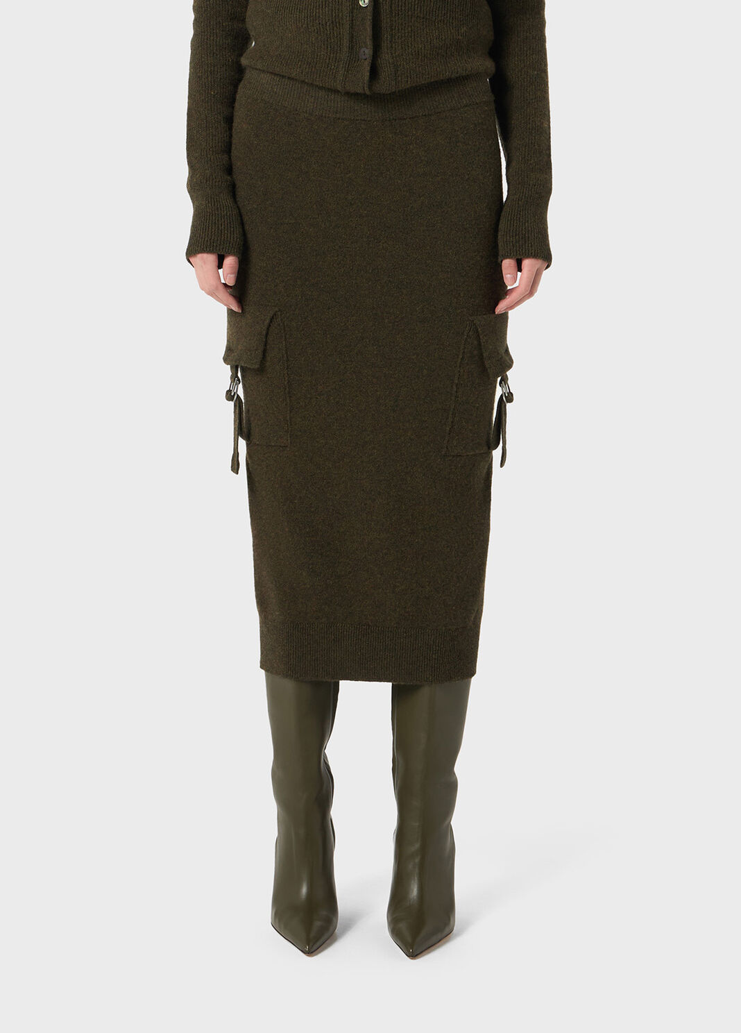 Jupe midi en maille avec poches cargo  Blumarine - large image number 0