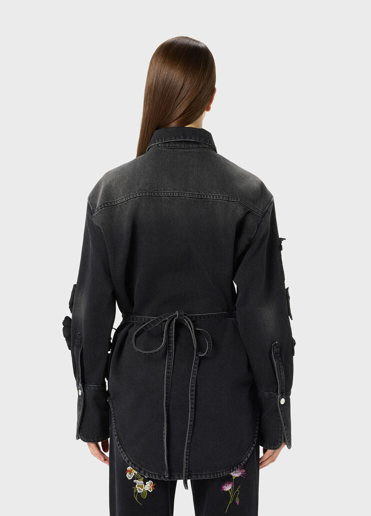 Denim shirt with inset embroidery  Blumarine - large image number 1