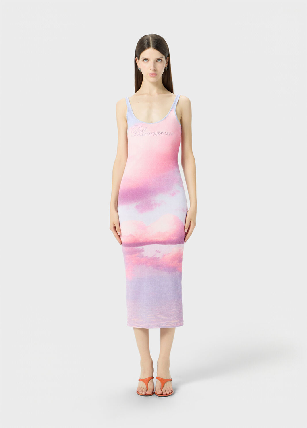 Ribbed midi dress with digital print  Blumarine - large image number 0