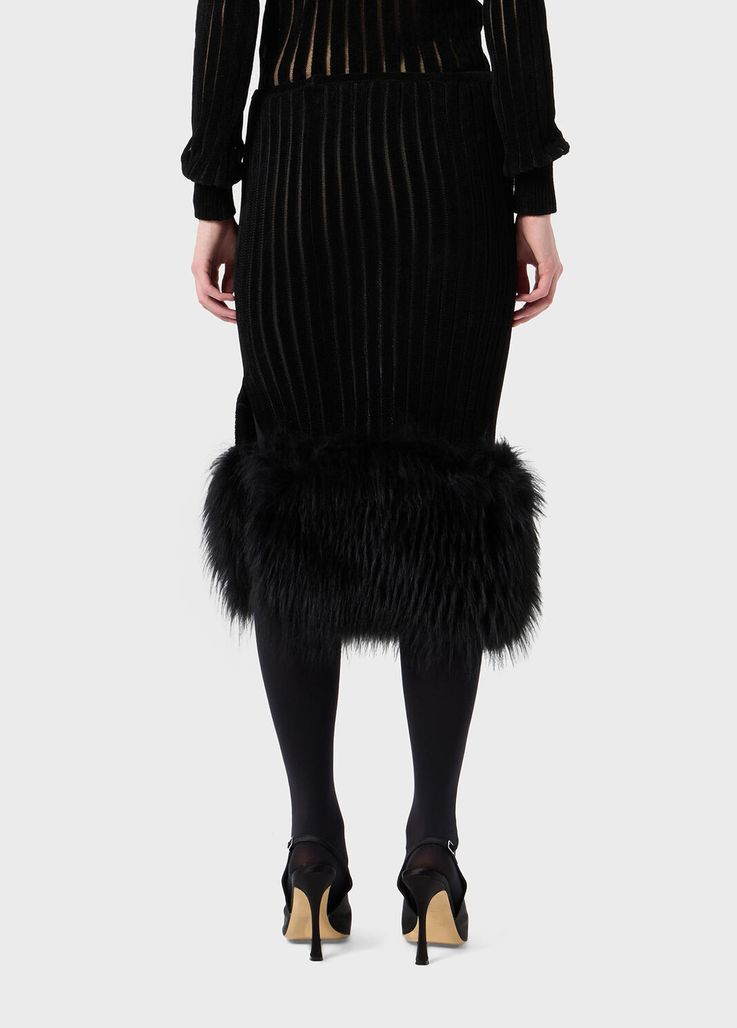 Knit midi skirt with fur  Blumarine - large image number 1