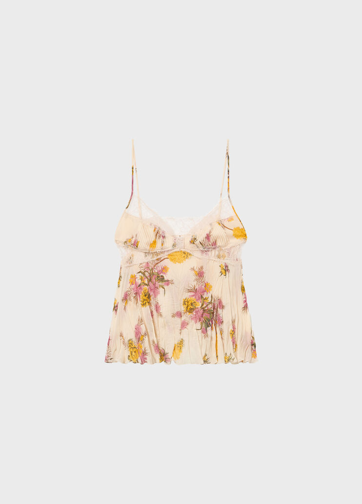 Top en georgette avec empi&egrave;cements en dentelle  Blumarine - medium