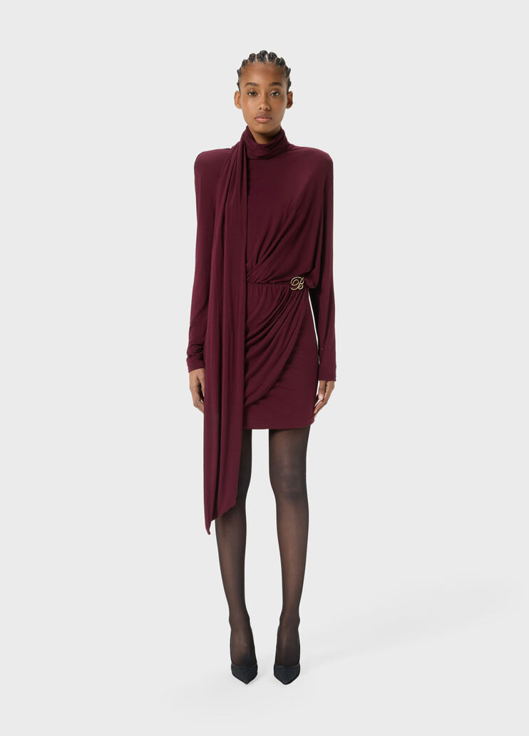 Short jersey dress with draping and stole  Blumarine - medium